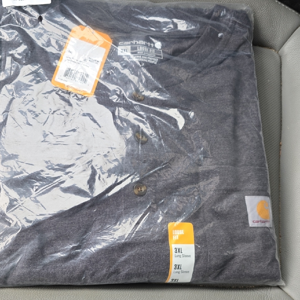 Carhartt Men's Charcoal 3 Button Long Sleeve Shirt